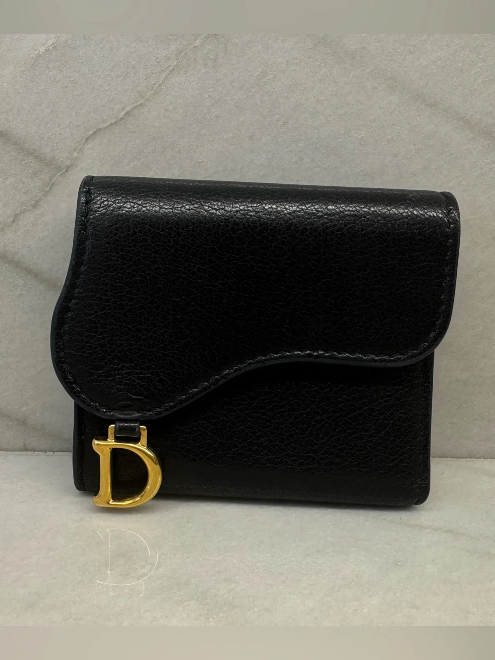 Christian Dior Lotus Saddle Trifold Compact Wallet